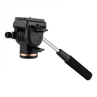 Professionelle Kamera Video Fluid Drag Pan Kopf Dämpfung Stativkopf 6 kg Tragfähigkeit mit Griff 1/4 Zoll Schnellwechselplatten Kompatibel mit Nikon Canon Sony DSLR-Kameras Camcordern