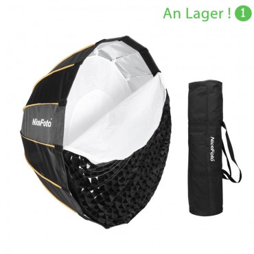 NiceFoto LED-Φ120cm / 90cm / 70cm / 60cm Schnellmontage Faltbarer Regenschirm für Parabolregen Softbox mit gitter tragetasche durchmesser