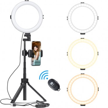 Ulanzi LED Ring Licht Mit Stative Telefon Clip Für Youtube Make-Up Live Füllen licht stativ für telefon mit ring licht