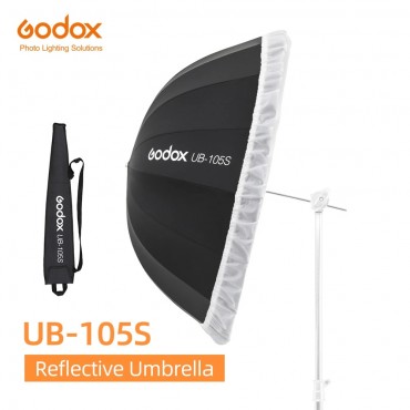Godox UB-105S 41 zoll 105cm Parabolischen Schwarz Reflektierende Regenschirm Studio Licht Regenschirm mit Schwarz Silber Diffusor Abdeckung Tuch