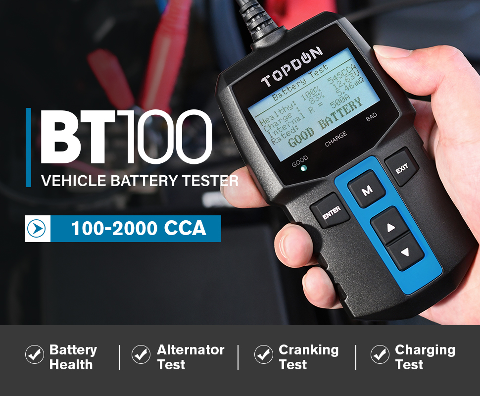 Topdon Autobatterie-Tester 12v 100-2000cca Blei-Säure-Batterie